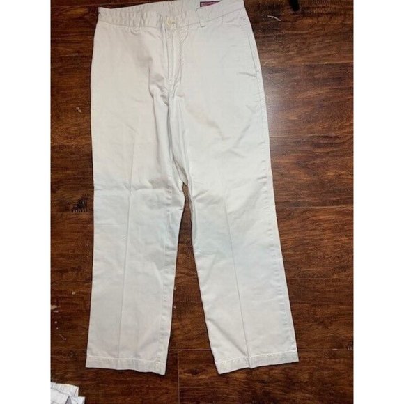 Vinyard Vines Size 32X30 Mens Club Pants Chino Beige Cotton Flat Front - Picture 1 of 3